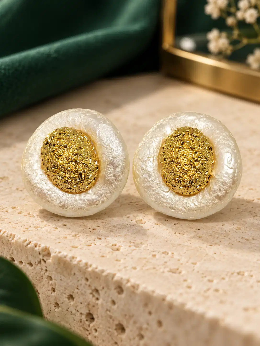ivory-halo-anti-tarnish-dome-stud-earrings