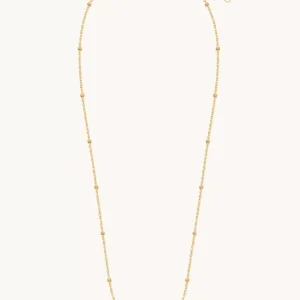 Evara dainty gold-tone tiny bead chain necklace with lobster clasp and adjustable extender