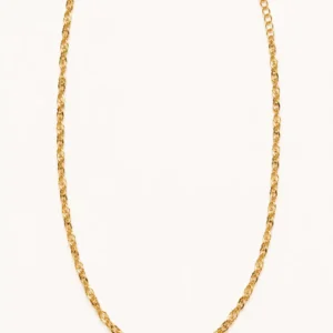 Mirelle textured gold twist-link chain necklace for women with lobster clasp and adjustable extender